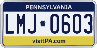 PA license plate LMJ0603