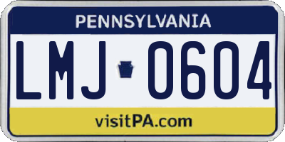 PA license plate LMJ0604