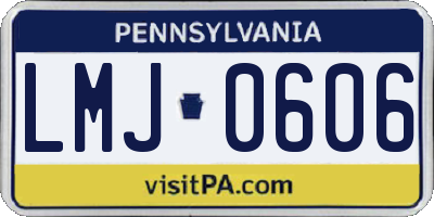PA license plate LMJ0606