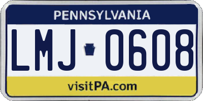 PA license plate LMJ0608