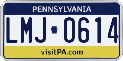 PA license plate LMJ0614