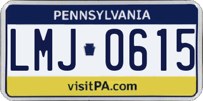 PA license plate LMJ0615