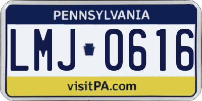 PA license plate LMJ0616