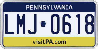 PA license plate LMJ0618