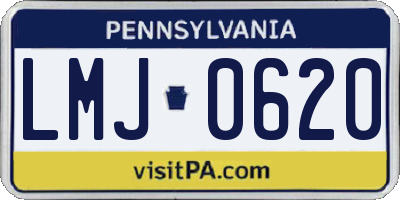 PA license plate LMJ0620