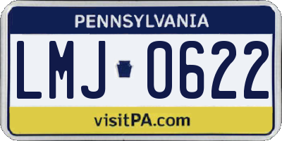 PA license plate LMJ0622