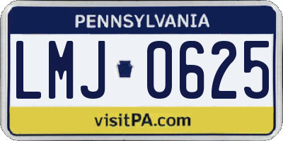 PA license plate LMJ0625