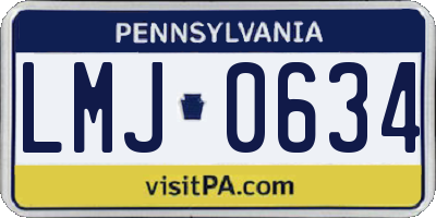 PA license plate LMJ0634
