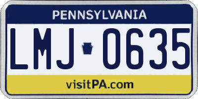 PA license plate LMJ0635