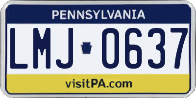 PA license plate LMJ0637