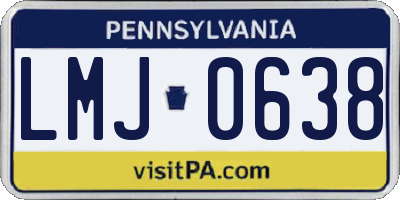 PA license plate LMJ0638