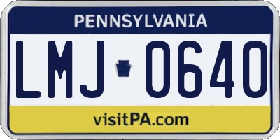 PA license plate LMJ0640