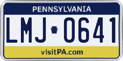 PA license plate LMJ0641