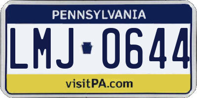 PA license plate LMJ0644
