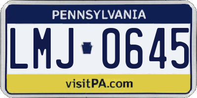 PA license plate LMJ0645