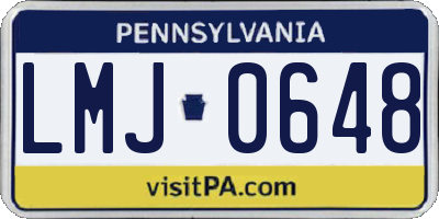 PA license plate LMJ0648