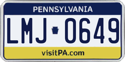 PA license plate LMJ0649