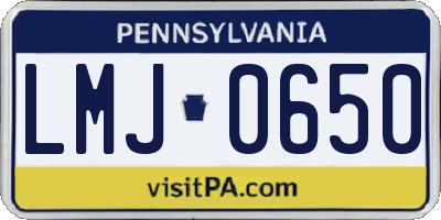 PA license plate LMJ0650
