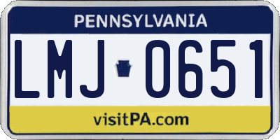 PA license plate LMJ0651