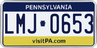 PA license plate LMJ0653