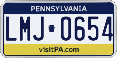 PA license plate LMJ0654
