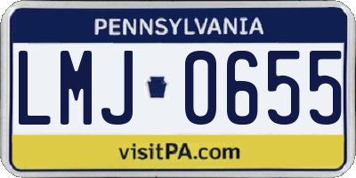 PA license plate LMJ0655