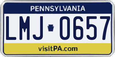 PA license plate LMJ0657