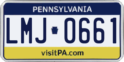 PA license plate LMJ0661