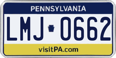 PA license plate LMJ0662