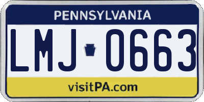 PA license plate LMJ0663