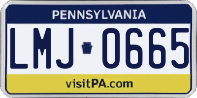PA license plate LMJ0665