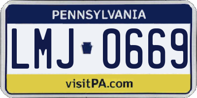 PA license plate LMJ0669