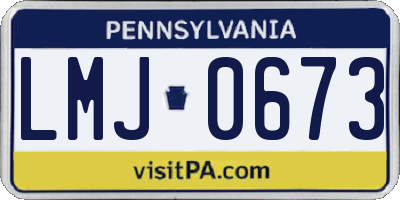 PA license plate LMJ0673