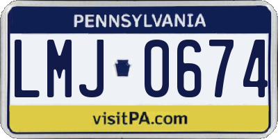 PA license plate LMJ0674