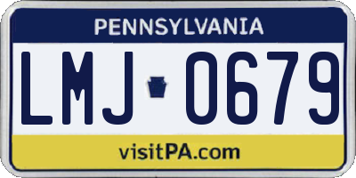 PA license plate LMJ0679