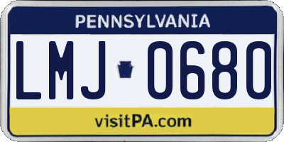 PA license plate LMJ0680