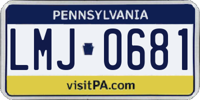 PA license plate LMJ0681