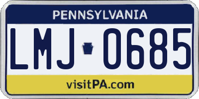 PA license plate LMJ0685