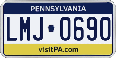 PA license plate LMJ0690