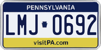 PA license plate LMJ0692