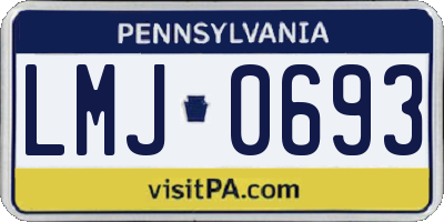 PA license plate LMJ0693