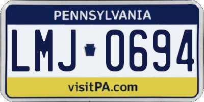 PA license plate LMJ0694
