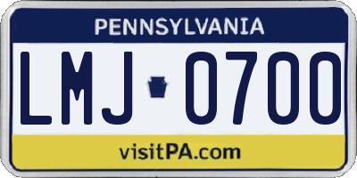 PA license plate LMJ0700