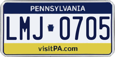 PA license plate LMJ0705