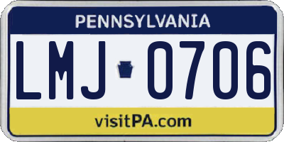 PA license plate LMJ0706