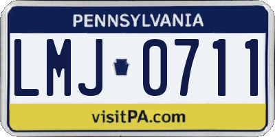 PA license plate LMJ0711