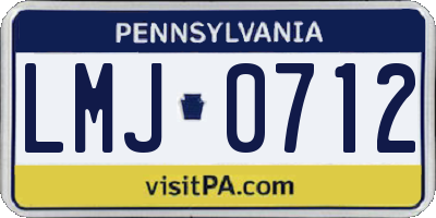 PA license plate LMJ0712