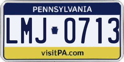 PA license plate LMJ0713