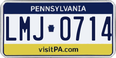 PA license plate LMJ0714