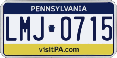 PA license plate LMJ0715